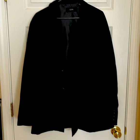 CEZANI Men’s Lux Suede-Cloth light Jacket Black L 4 Buttons front back slit 2 - Picture 1 of 7